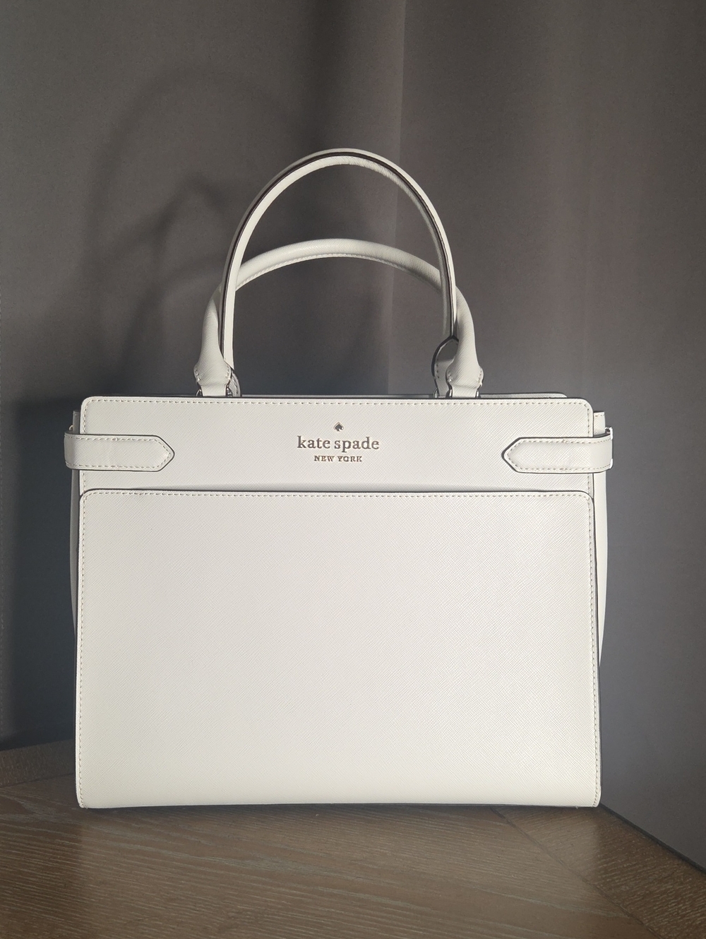 kate spade white leather satchel
